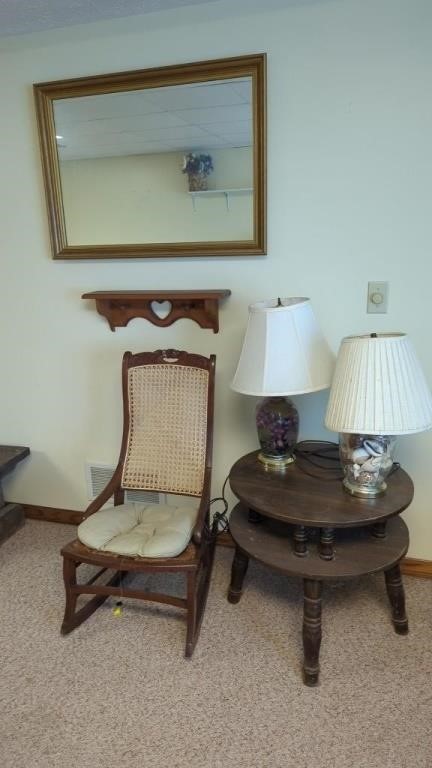 Rocking Chair, End Table, (2) Lamps & More