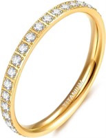 Gold-pl .80ct White Sapphire Eternity Ring
