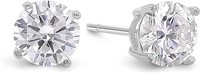 Classic Round 2.80ct White Sapphire Earrings