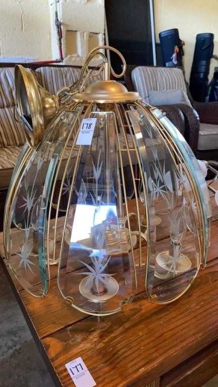 Vintage chandelier light fixture - gold finish