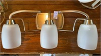 Over the sink light fixture - chrome & 3 frosted