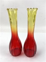 Vintage Depression Glass Bud Vases