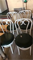 4 Heavy sturdy Bistro chairs with attached vinyl