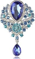 Elegant 2.00ct Blue Sapphire Brooch Pin