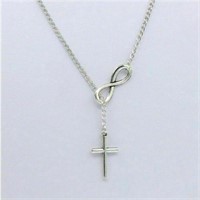 Silver Plated Infinity Cross Necklace