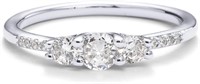 Classic .49ct White Sapphire 3-stone Ring