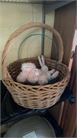 One large woven blanket and one small basket with