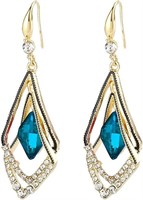 Unique 6.00ct Sapphire Geometric Diamond Earrings
