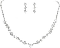 Pretty 5.00ct White Topaz Necklace & Earrings Set