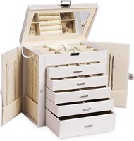 $75 6-Tier PU Leather Jewelry Organizer