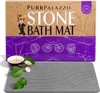 Stone Bath Mat with Sink Caddy  Dark Gray