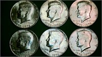 1976-1776 Kennedy 1/2 Dollar X 6