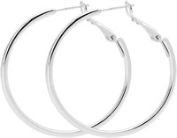 Classic 40mm Silver Round Hoop Earrings