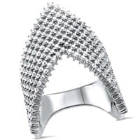 Sterling Silver Austrian Crystal Modern Ring