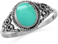 Oval Cut 1.25ct Turquoise Victorian Style Ring