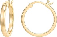 14k Gold-pl 20mm Small Hoop Earrings