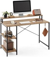 LINSY HOME Computer Desk with Shelves, 47 Inch