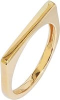 Minimalist 14k Gold Plated Flat Bar Ring