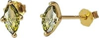 14k Gold-pl. Marquise .40ct Peridot Earrings