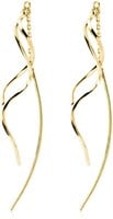 18k Gold-pl. Curve Threader Earrings