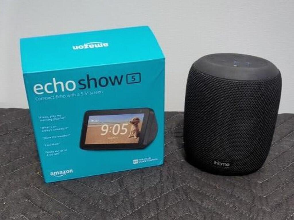 Amazon Echo Show & iHome Bluetooth Speaker