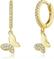 18k Gold-pl. .42ct White Sapphire Huggie Earrings