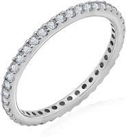Classic .84ct Pave White Sapphire Eternity Ring