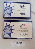 2003 & 2004 U S Mint Proof Set