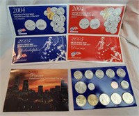 2004, '05 & '08 Phil & Den Uncirculated Coin Sets
