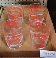 SET OF 4  NEBRASKA 1970-71 NAT'L CHAMPION GLASSES