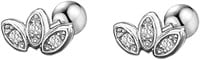 Round.15ct White Topaz 3-stone Earrings