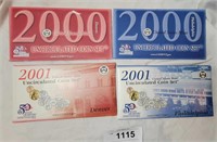 2000 & 2001 Phil & Den Uncirculated Coin Sets