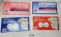 2002 & 2004 Phil & Den Uncirculated Coin Sets