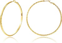 18k Gold-pl 70mm Chunky Hoop Earrings