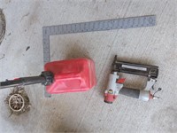 Gas can, nailer/stapler, square