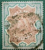 1895 India Queen Victoria Stamp
