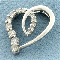 Diamond Heart Pendant in 14k White Gold