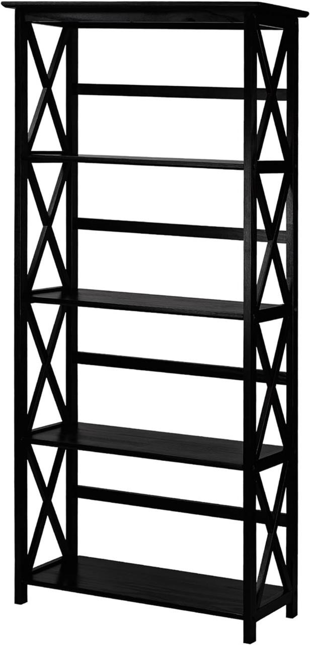 Casual Home Shelf Bookcase 5-Shelf Black