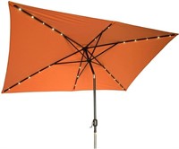 Solar Powered LED Lighted Patio Umbrella, Orange