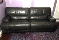 Grey Leather Electric Reclining Sofa