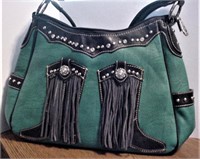MONTANA WEST Teal Faux Leather Purse Handbag