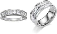 Round .88ct White Sapphire Stackable Eternity Ring