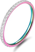 Exquisite .80ct Topaz Eternity Multicolor Ring