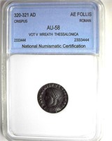 320-321 AD Crispus NNC AU58 AE Follis