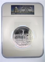 2011 5oz Silver 25c NGC MS69 Gettysburg NP