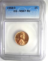 1958-D Cent ICG MS67 RD LISTS $310