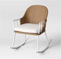 Windsor Steel & Wicker Patio Chair  White