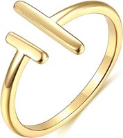 Minimalist 14k Gold-pl. 2 Bars Open Ring
