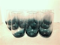 Blue Crackle Water Glasses Lot of 10