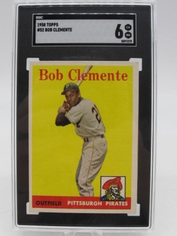 RARE 1958 TOPPS #52 BOB CLEMENTE SGC EX 6 CARD